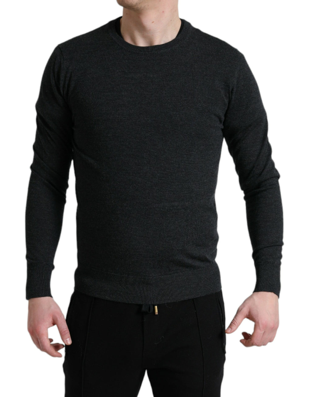 Dolce & Gabbana Grey Wool Crew Neck Sweater