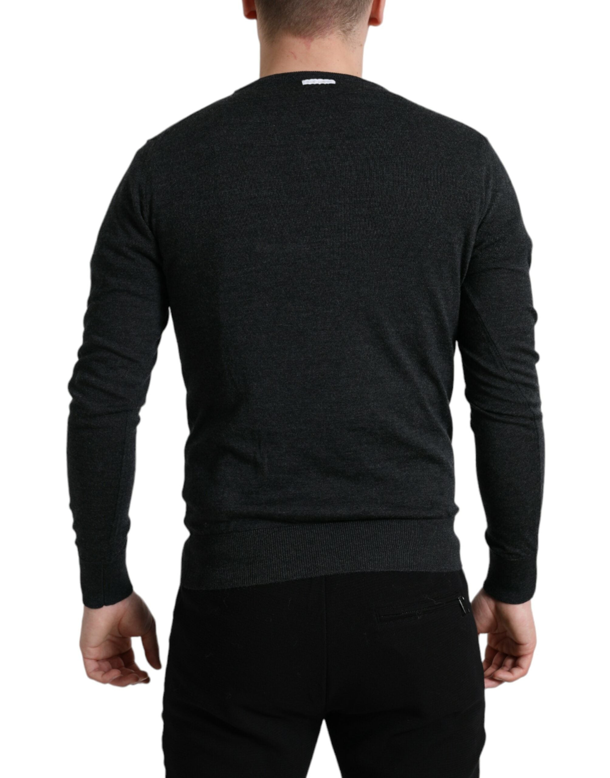 Dolce & Gabbana Grey Wool Crew Neck Sweater