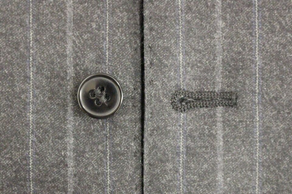 Dolce & Gabbana Grey Striped Wool Logo Gilet Vest