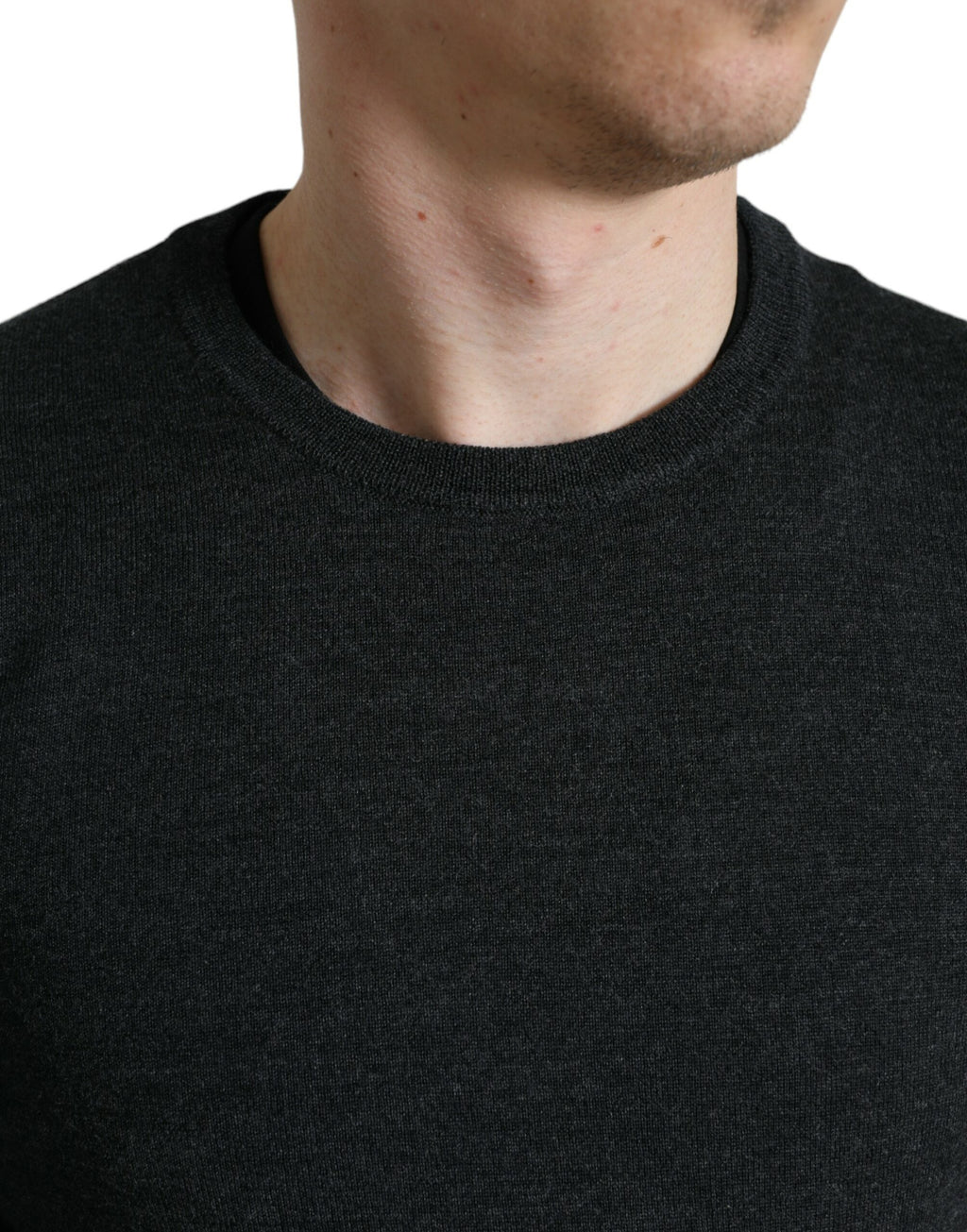 Dolce & Gabbana Grey Wool Crew Neck Sweater