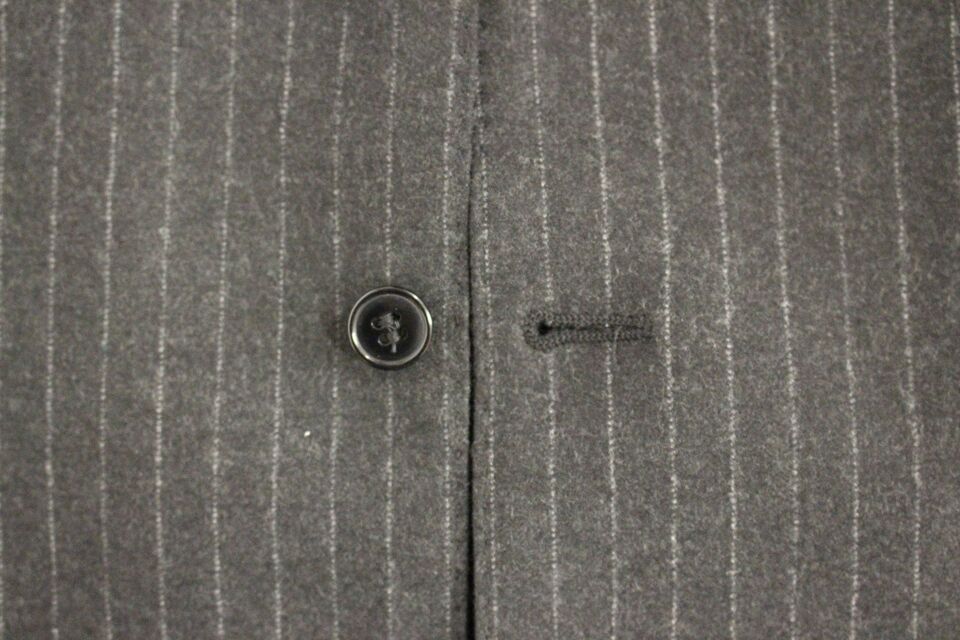 Dolce & Gabbana Gray Striped Wool Vest Logo Vest Gilet Vests