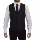Dolce & Gabbana Gray Striped Wool Vest Logo Vest Gilet Vests