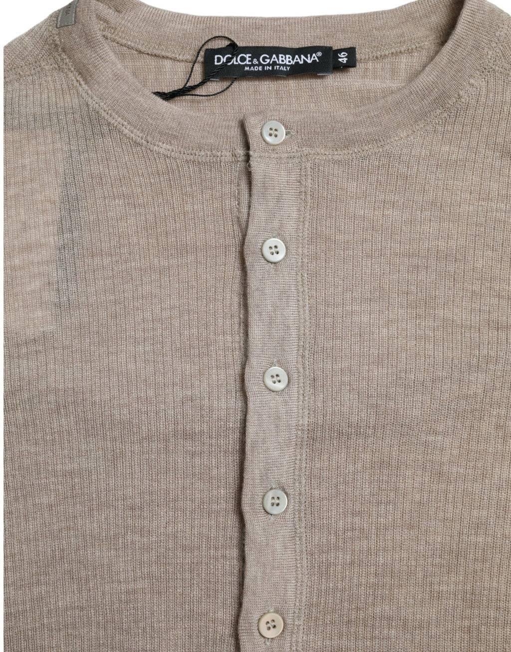 Dolce & Gabbana Henley Pullover Beige Kaschmirpullover