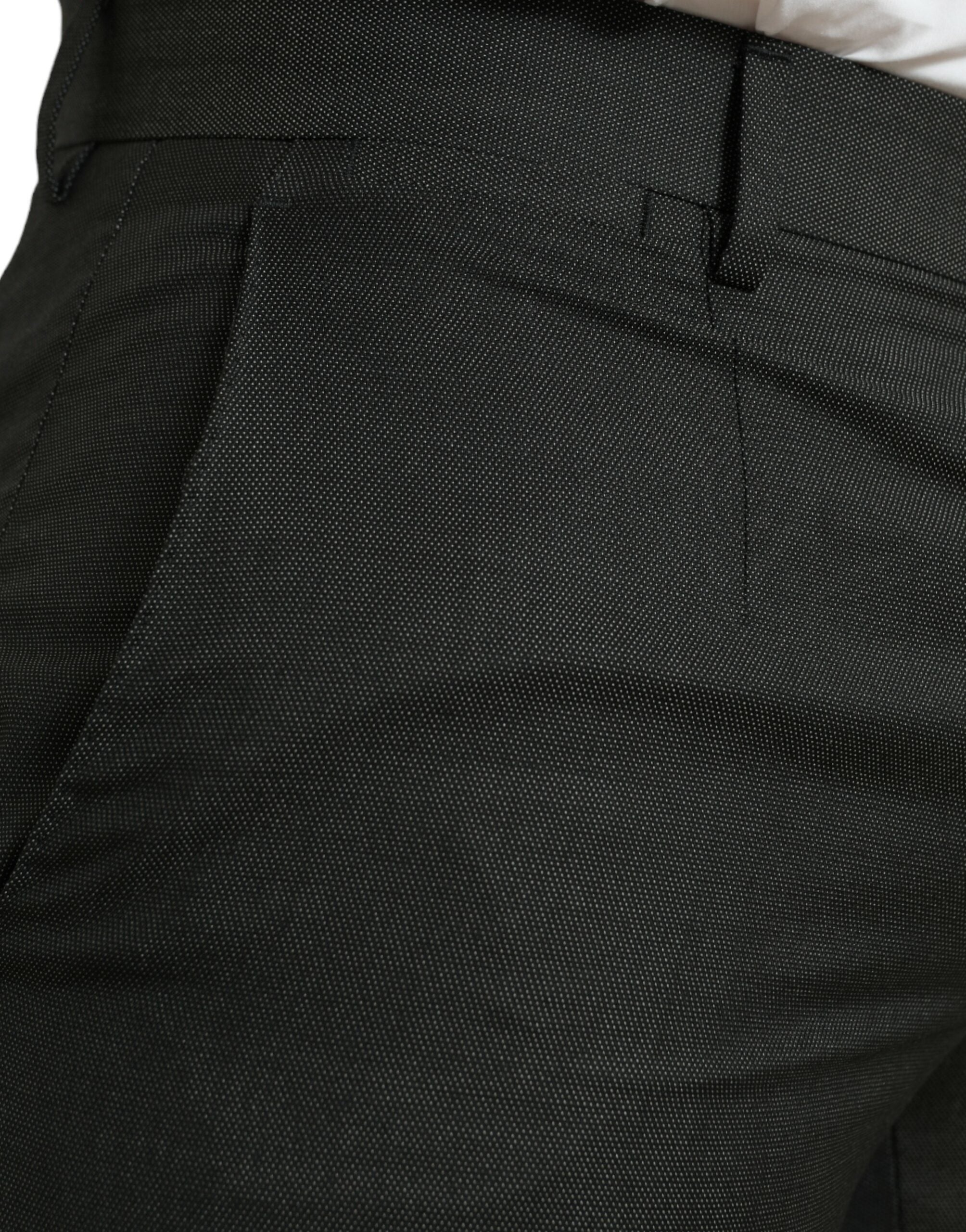 Dolce & Gabbana Dunkelgraue schmale formelle Stretch-Hose