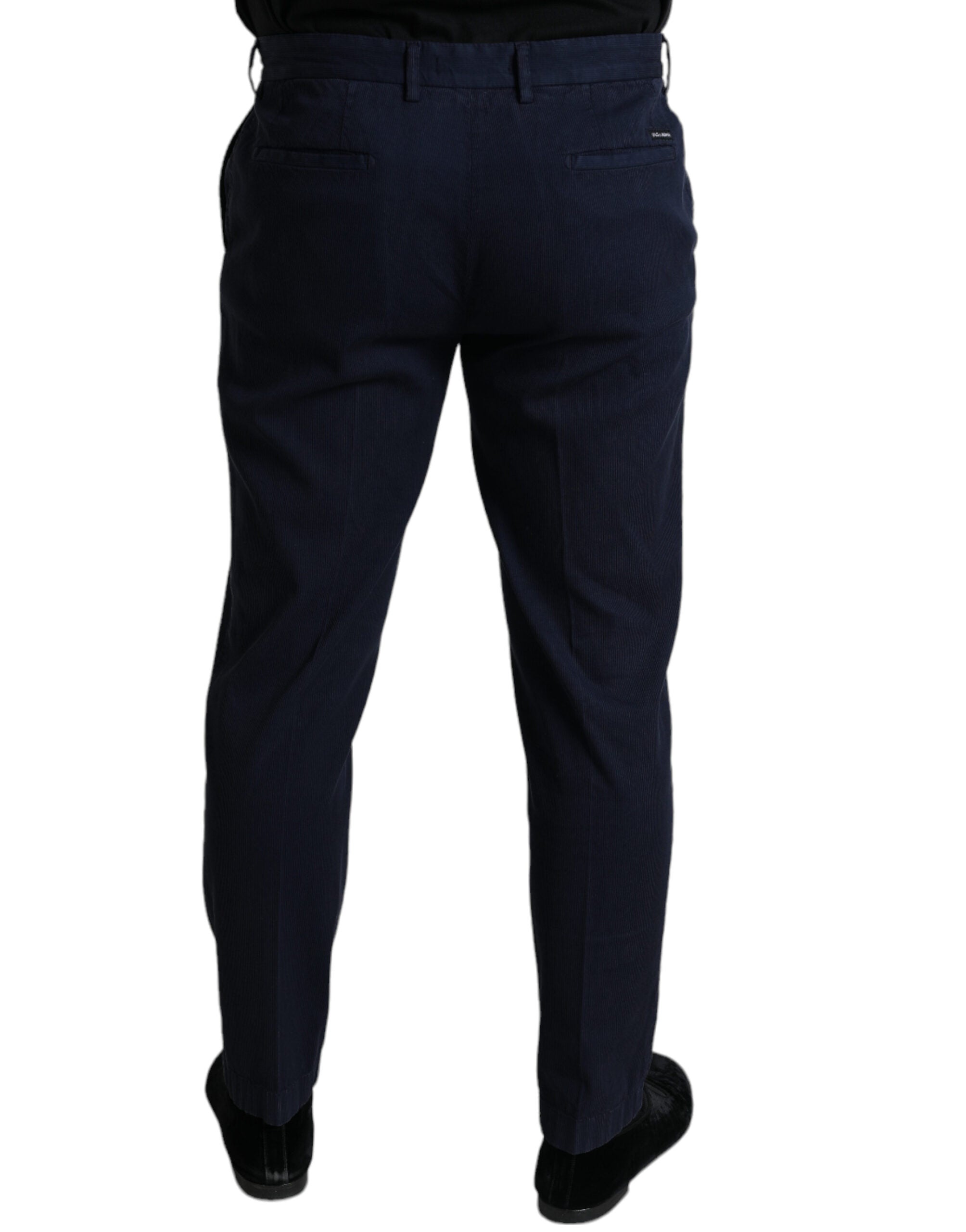 Dolce & Gabbana Dark Blue Slim-Fit Cotton-Stretch Trousers