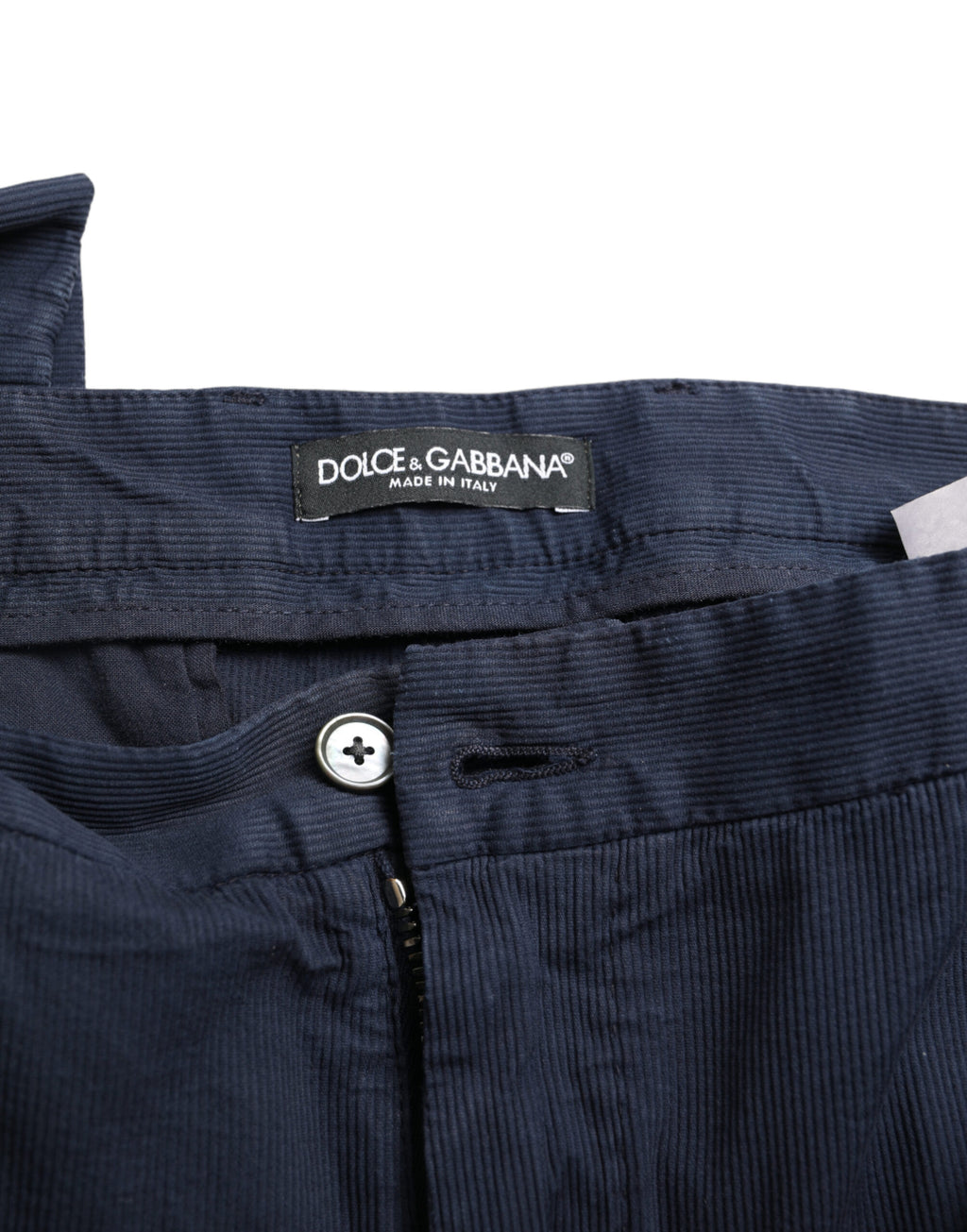 Dolce & Gabbana Dark Blue Slim-Fit Cotton-Stretch Trousers