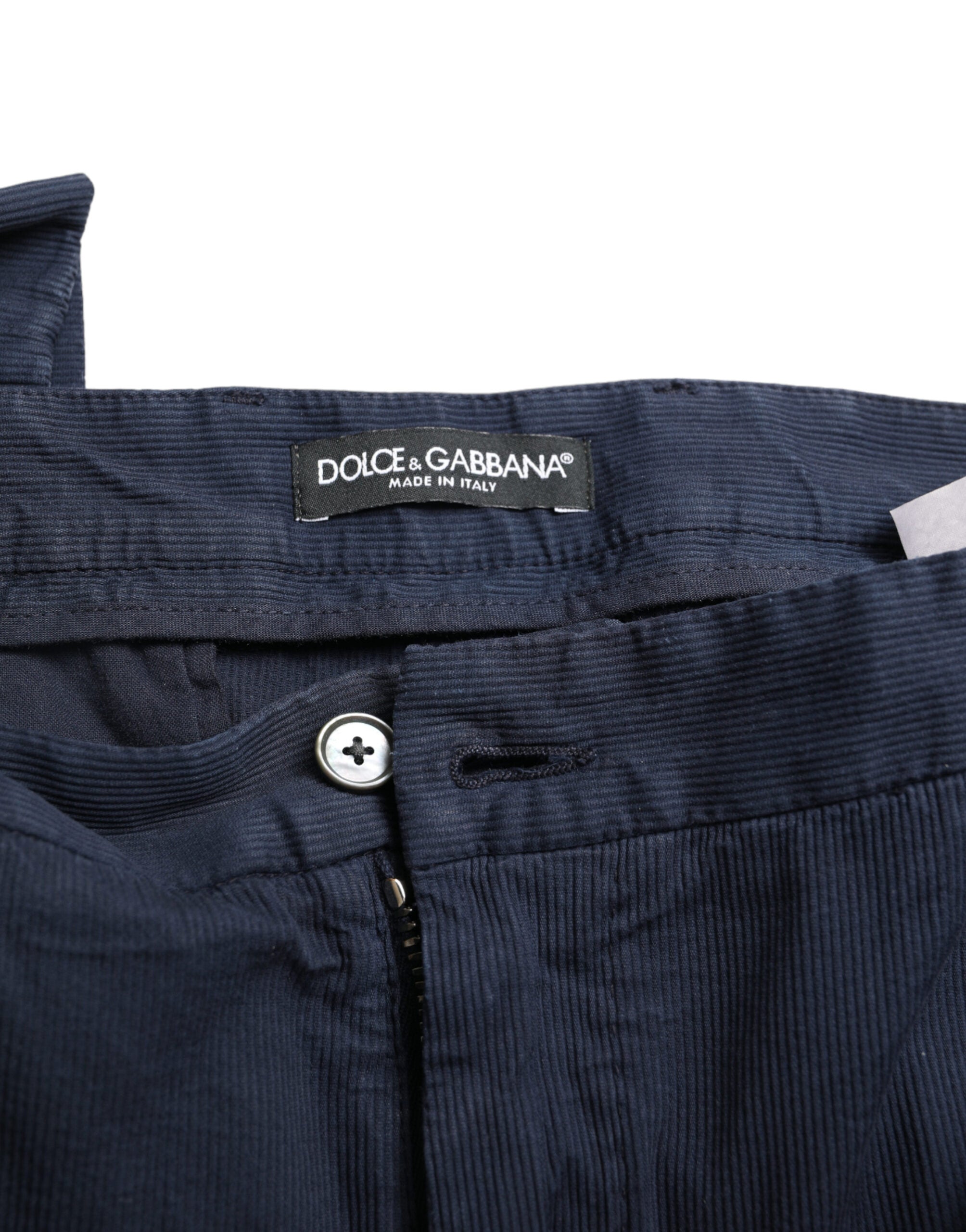 Dolce & Gabbana Dark Blue Slim-Fit Cotton-Stretch Trousers