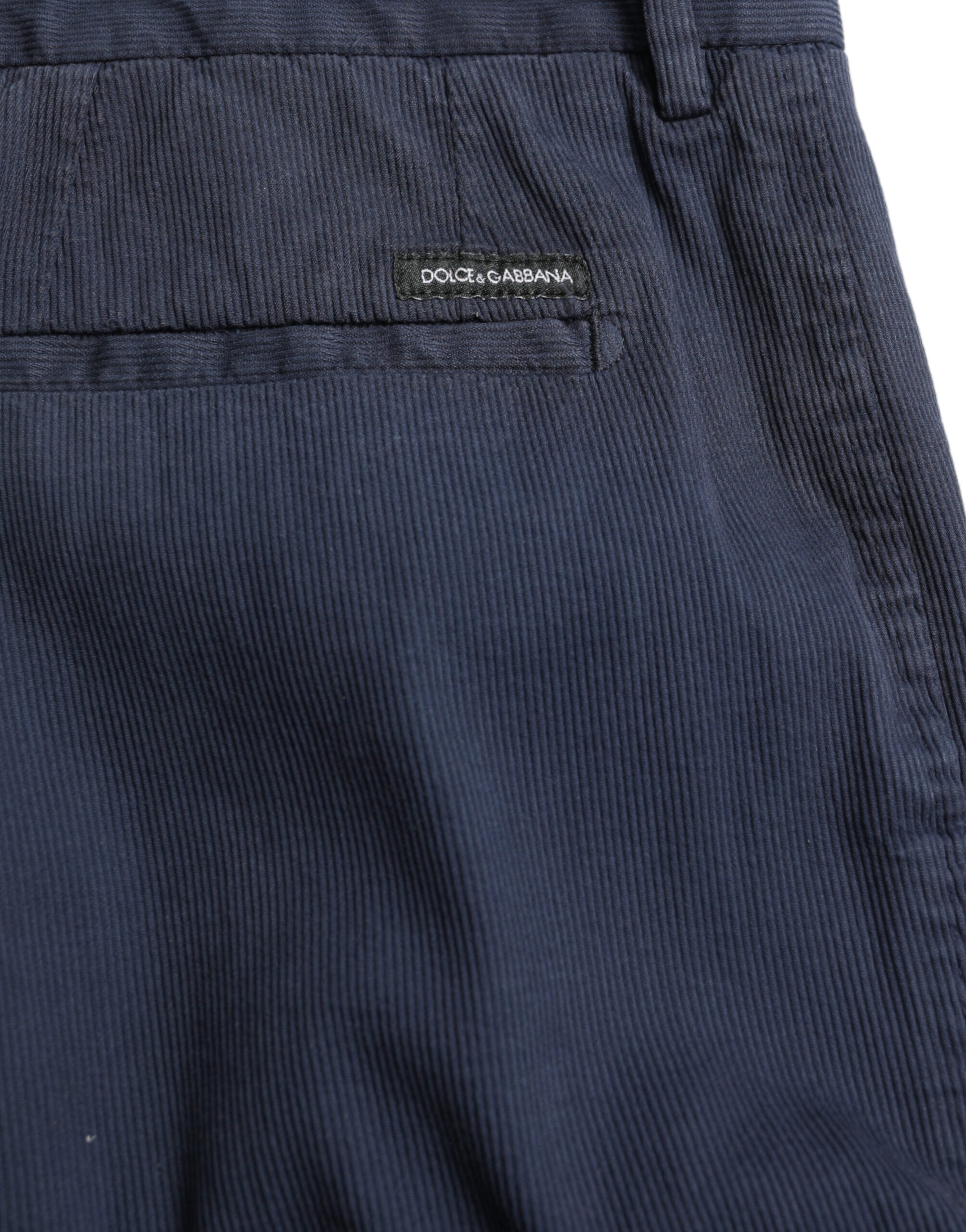 Dolce & Gabbana Dark Blue Slim-Fit Cotton-Stretch Trousers