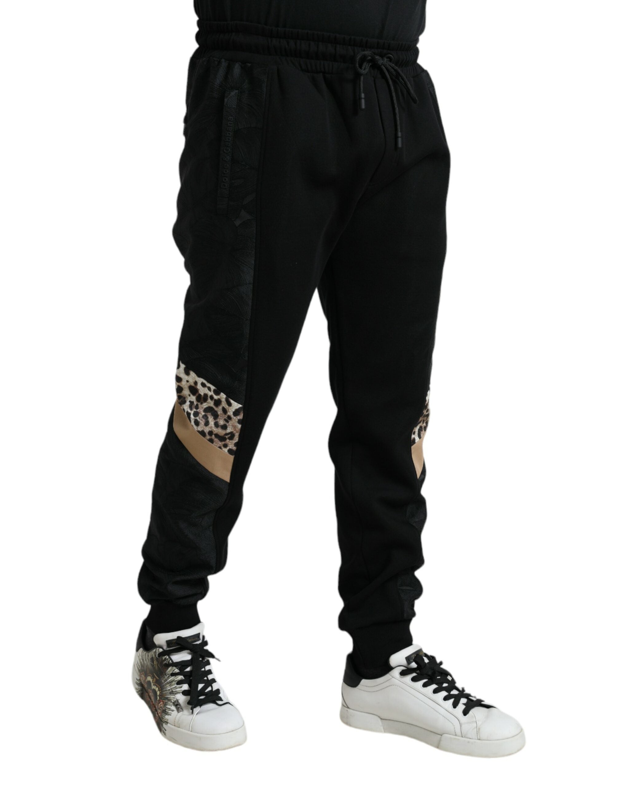 Dolce & Gabbana Schwarze Cotton Slim Stretch-Jogger-Hose