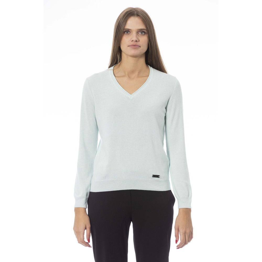 Baldinini Trend Hellblauer Kaschmir-Pullover für Damen