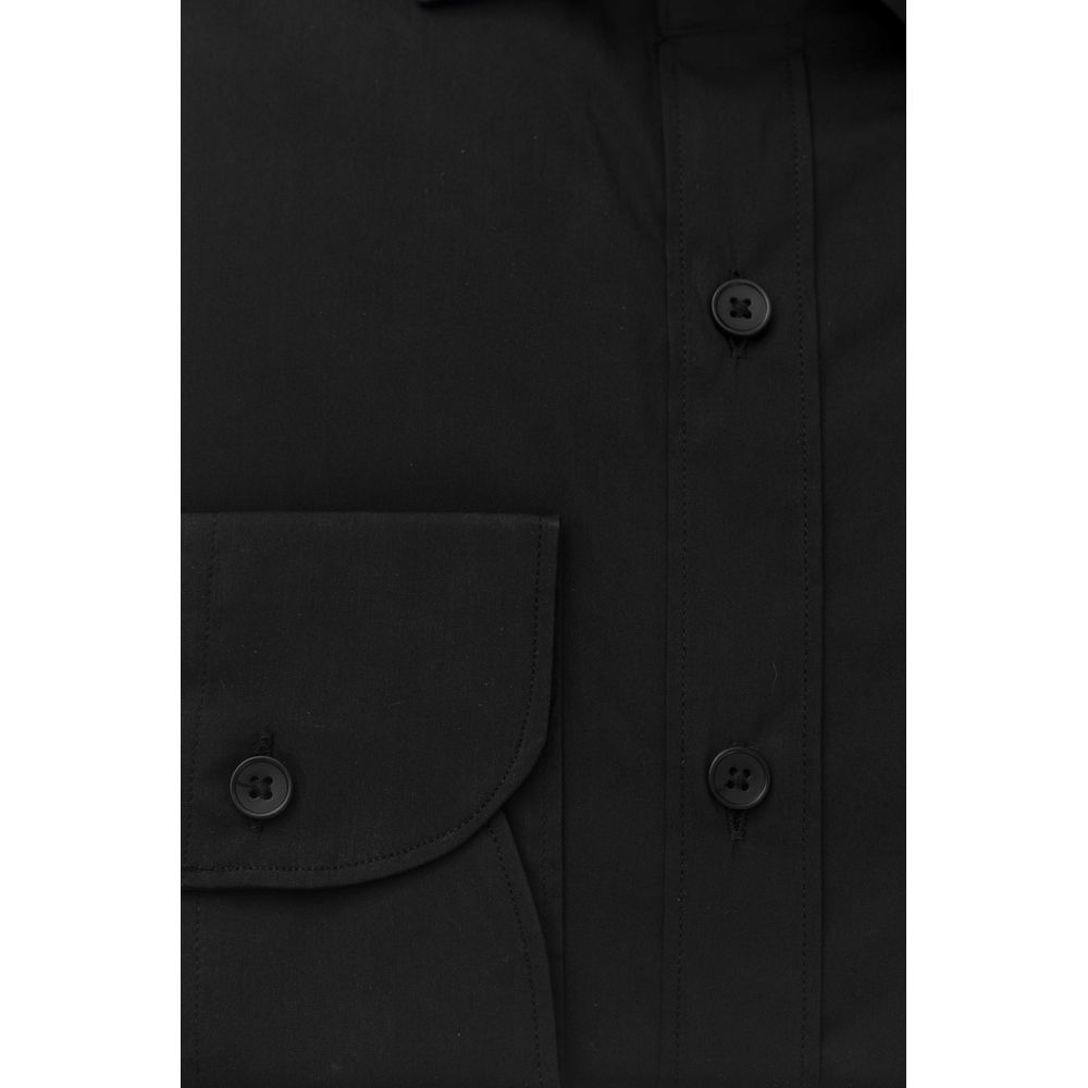 Bagutta Schwarzes Baumwollhemd für Herren, Slim Fit