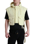 Dolce & Gabbana Gelbe Nylonweste mit Kapuze Sportswear Weste Jacke