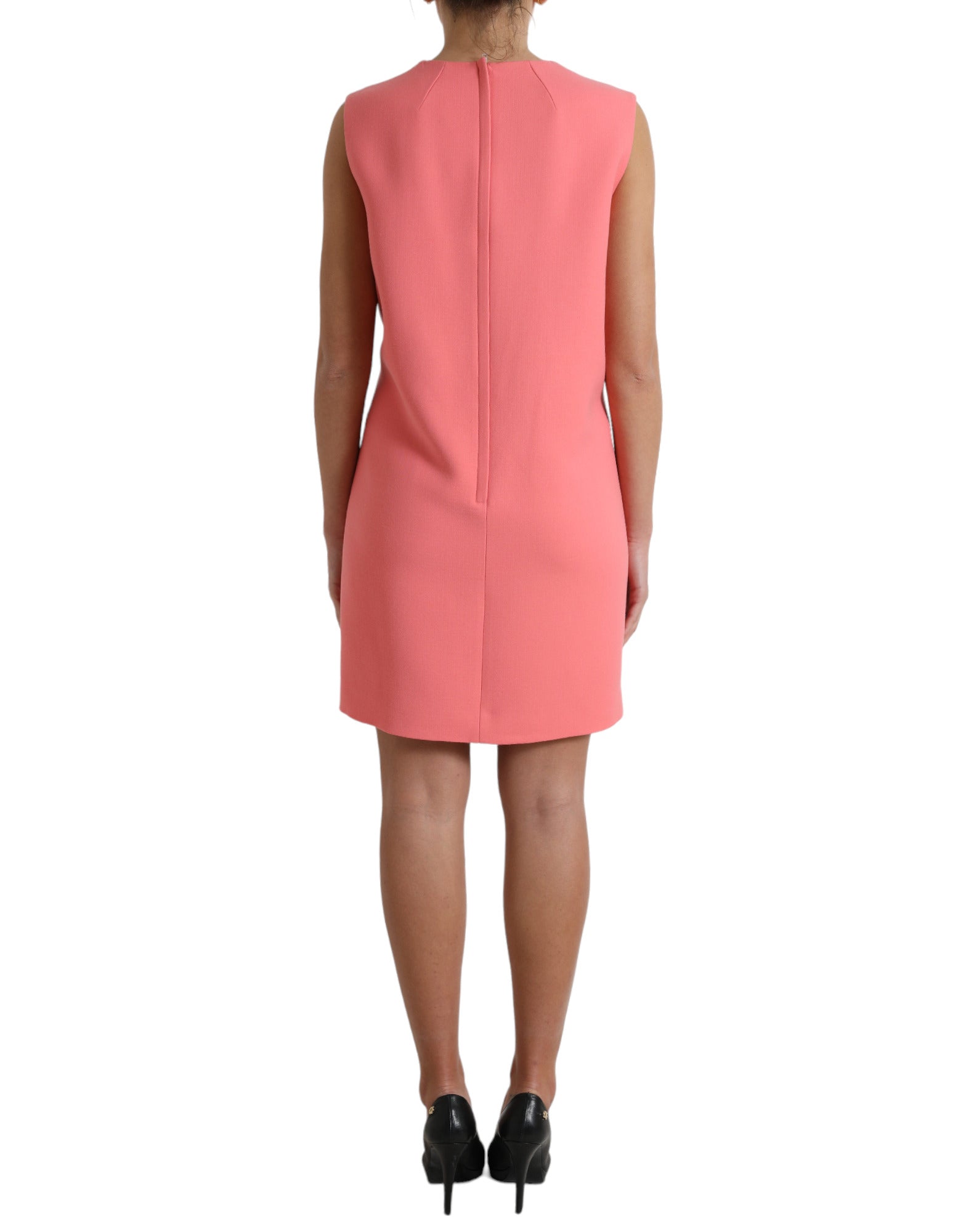 Dolce & Gabbana Pink Sleeveless Virgin Wool Mini Dress