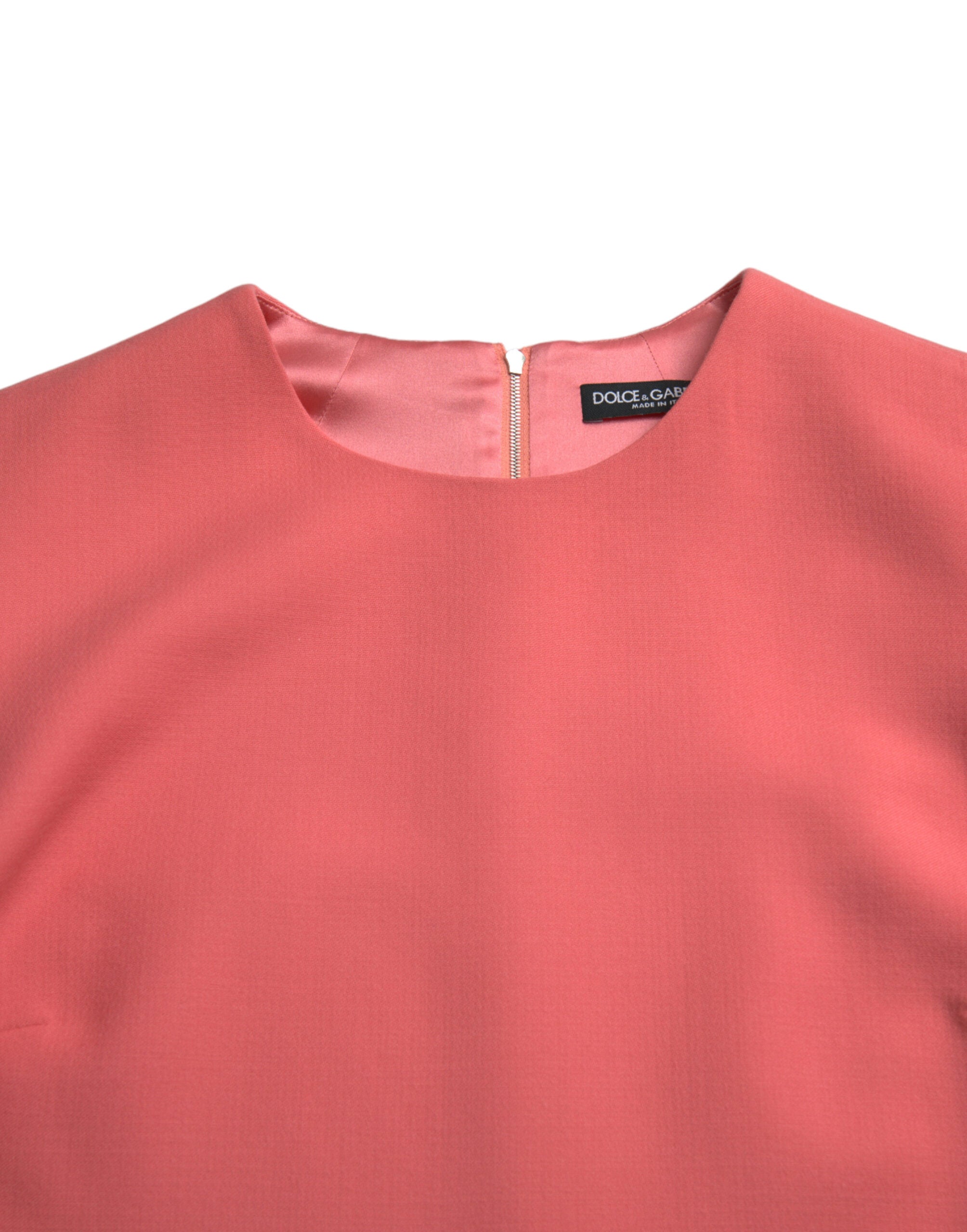 Dolce & Gabbana Pink Sleeveless Virgin Wool Mini Dress