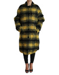 Dolce & Gabbana Gelber karierter Langarm Freizeitmantel Jacke