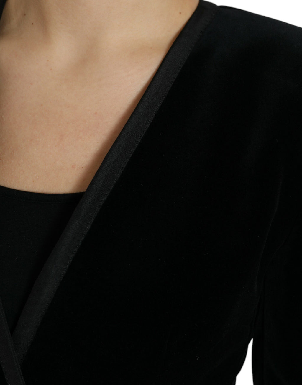 Dolce & Gabbana Double-Breasted Jacket in Black Cotton Velvet