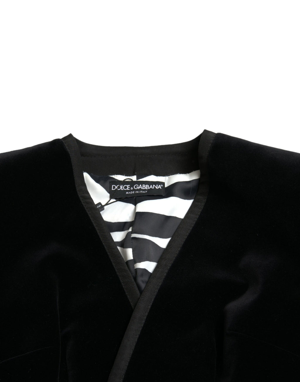 Dolce & Gabbana Double-Breasted Jacket in Black Cotton Velvet