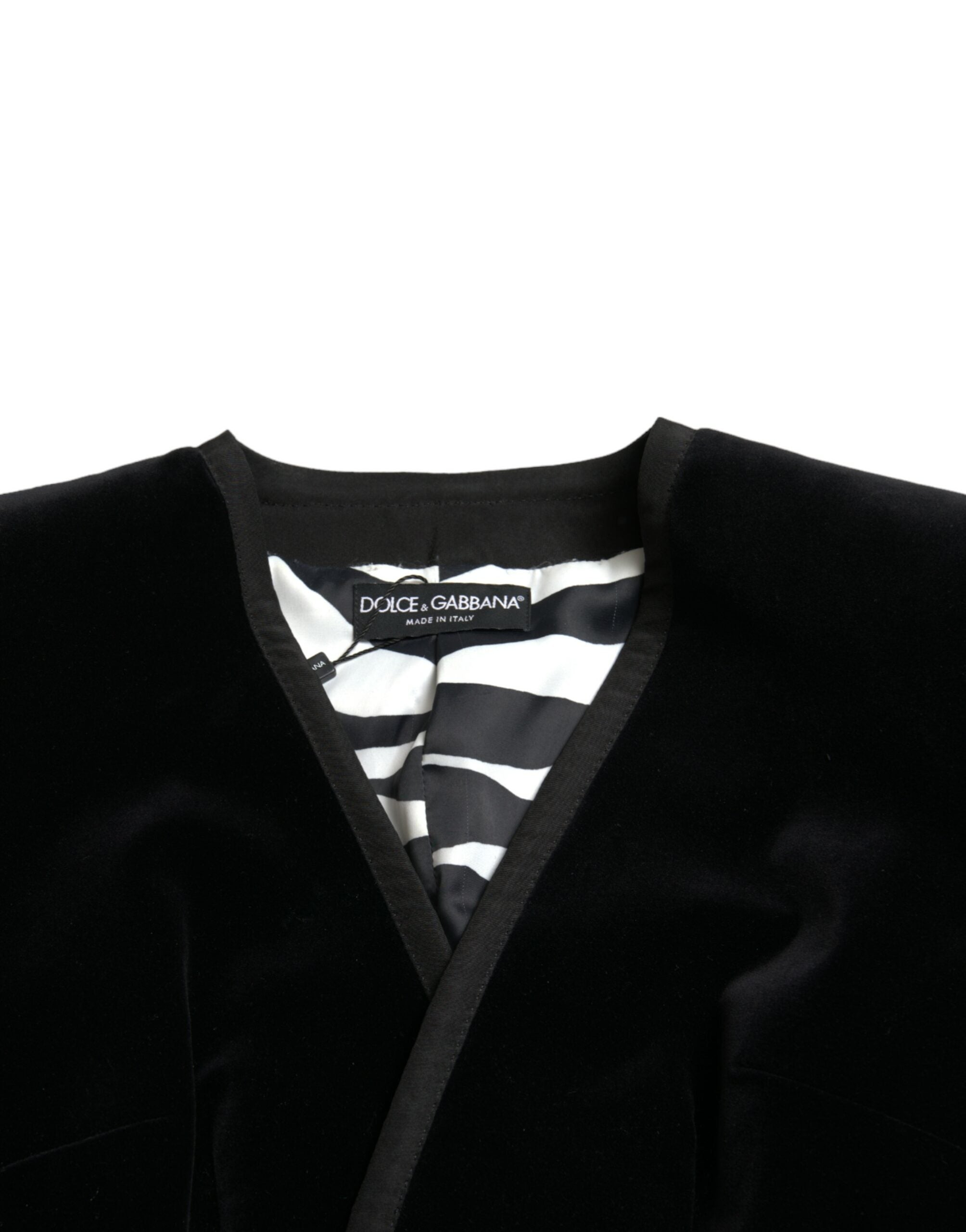 Dolce & Gabbana Double-Breasted Jacket in Black Cotton Velvet