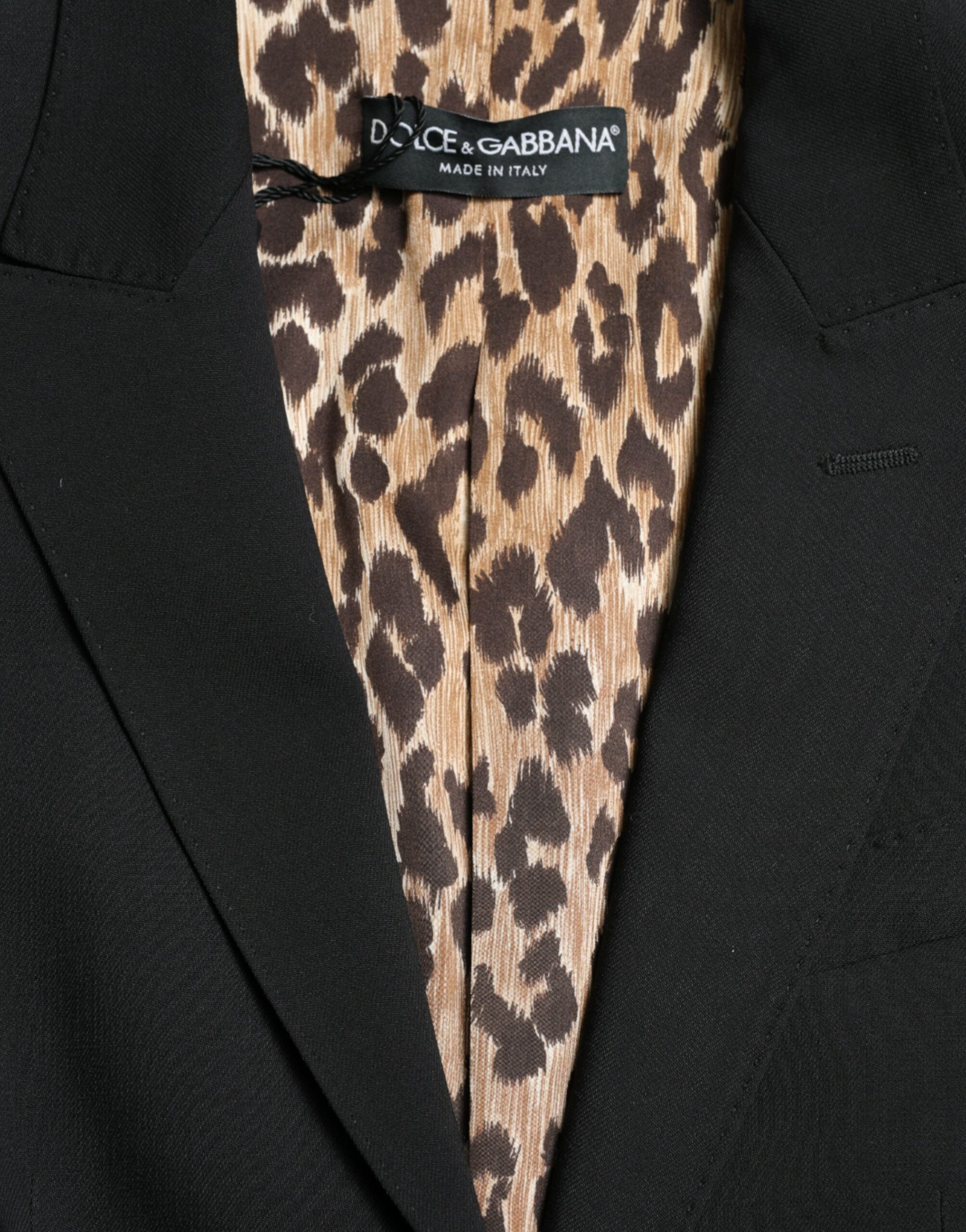 Dolce & Gabbana Schwarzer einreihiger Blazermantel aus Wolle Jacke