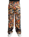 Dolce & Gabbana Multicolor Marmorierte Satin-Hose