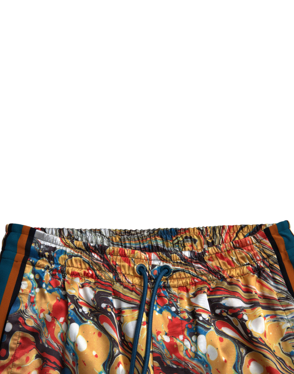Dolce & Gabbana Multicolor Marmorierte Satin-Hose