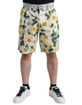 Dolce & Gabbana Multicolor Floral Denim Bermuda Shorts