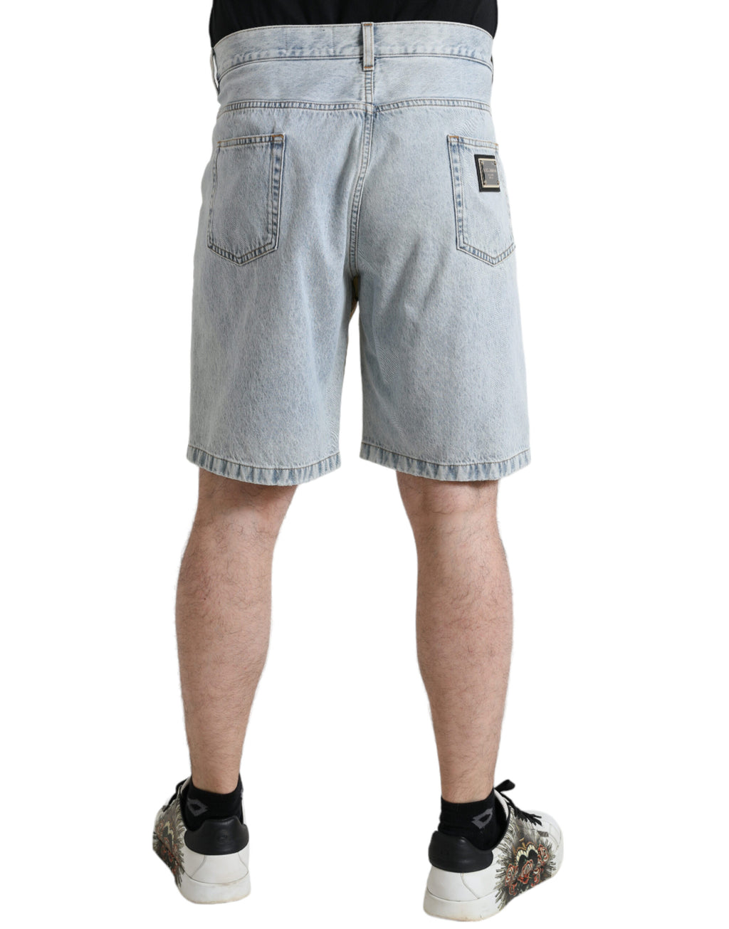 Dolce & Gabbana Multicolor Floral Denim Bermuda Shorts
