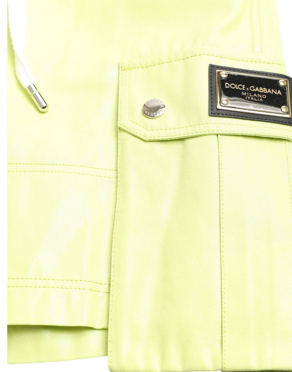 Dolce & Gabbana Hellgrüne Herren Cargo-Bermudashorts aus Baumwolle