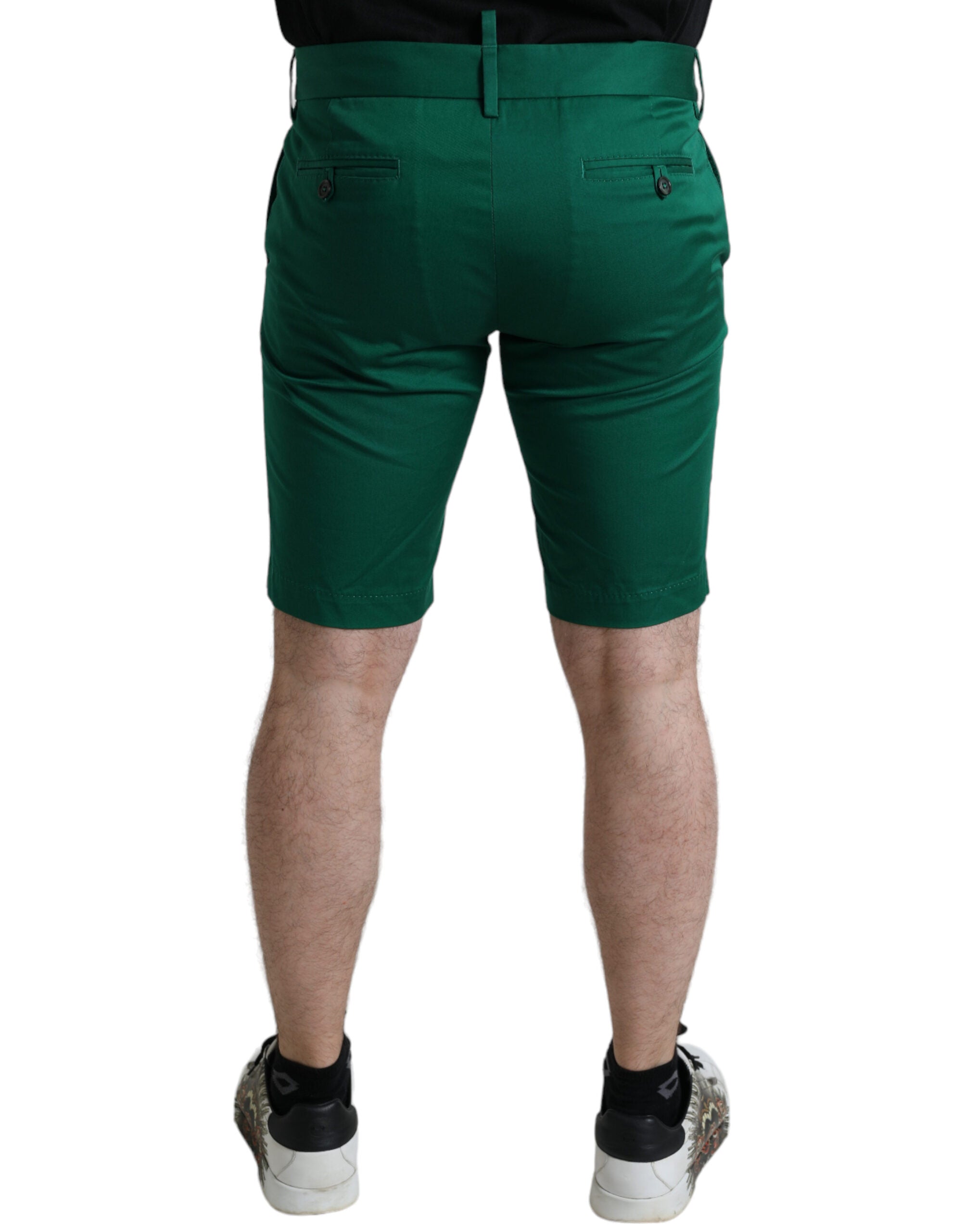Dolce & Gabbana Deep Green Cotton Stretch Men's Bermuda Shorts