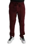 Dolce & Gabbana Chestnut Silk Crown Print Pyjama Trousers