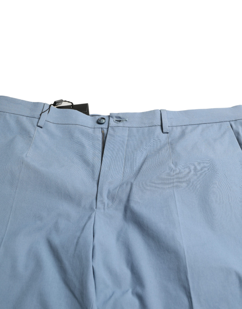 Dolce & Gabbana Men's Sky Blue Cotton Bermuda Shorts with Folded Hem