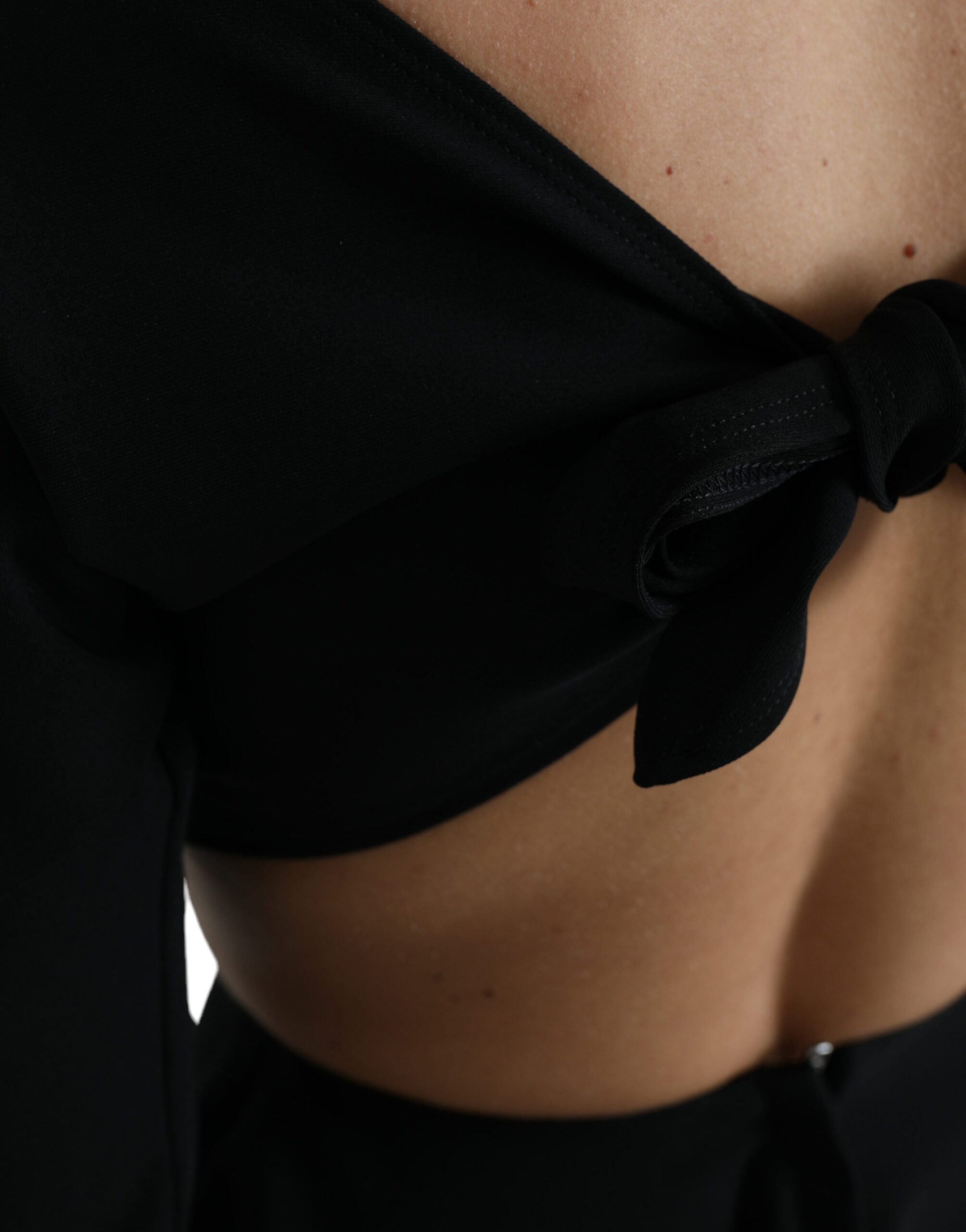 Dolce & Gabbana Black Viscose Mini Dress with Long Sleeves and Cut-Out Detail