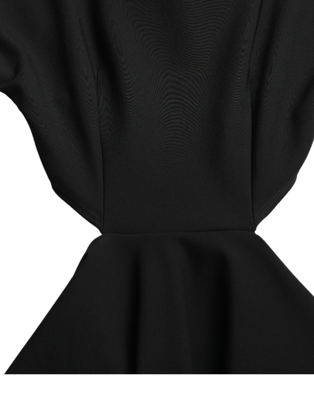 Dolce & Gabbana Black Viscose Mini Dress with Long Sleeves and Cut-Out Detail