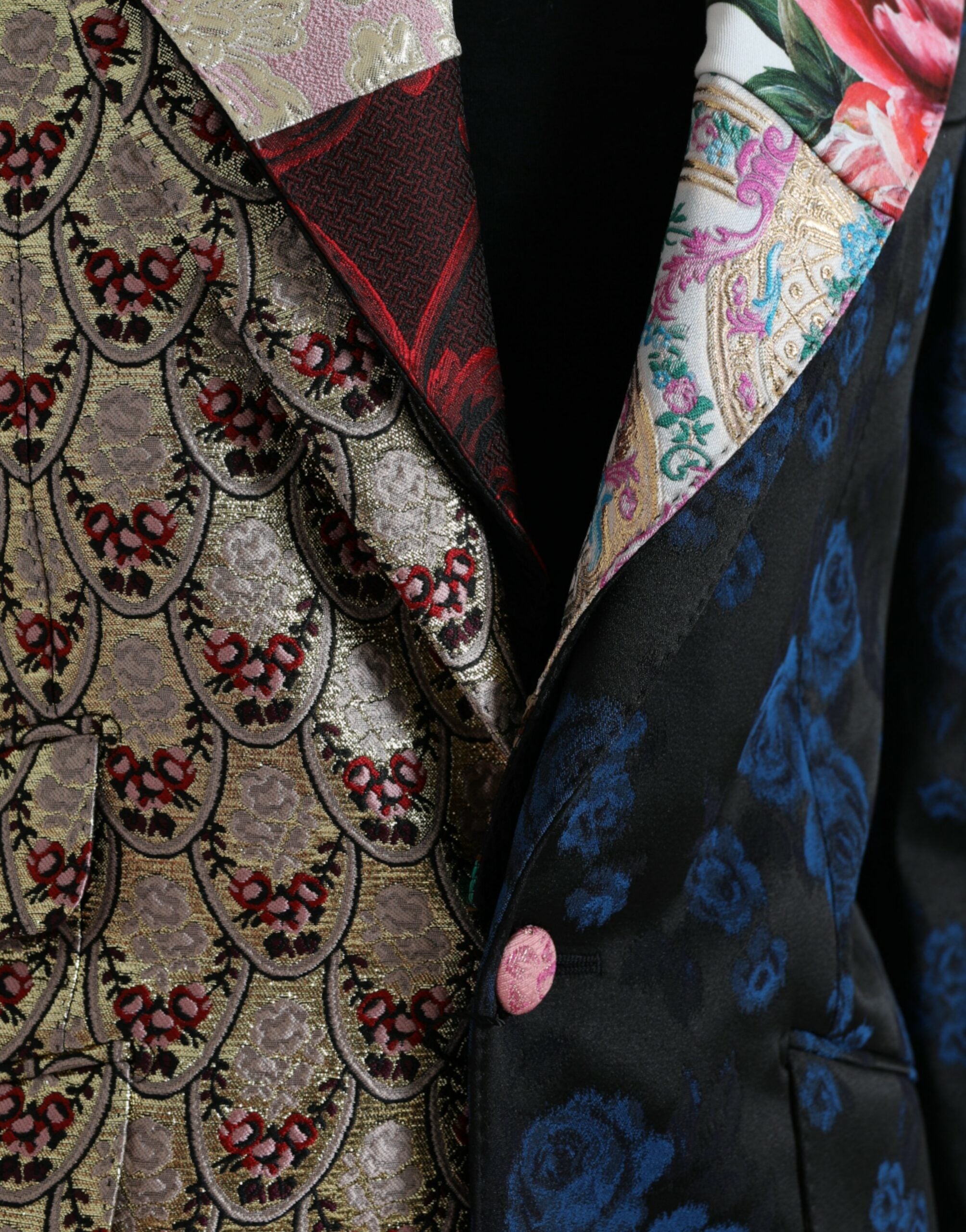 Dolce & Gabbana Multicolor Floral Patchwork Jacquard Jacke