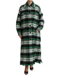 Dolce & Gabbana Grün karierter Langarm-Langarm-Mantel Jacke