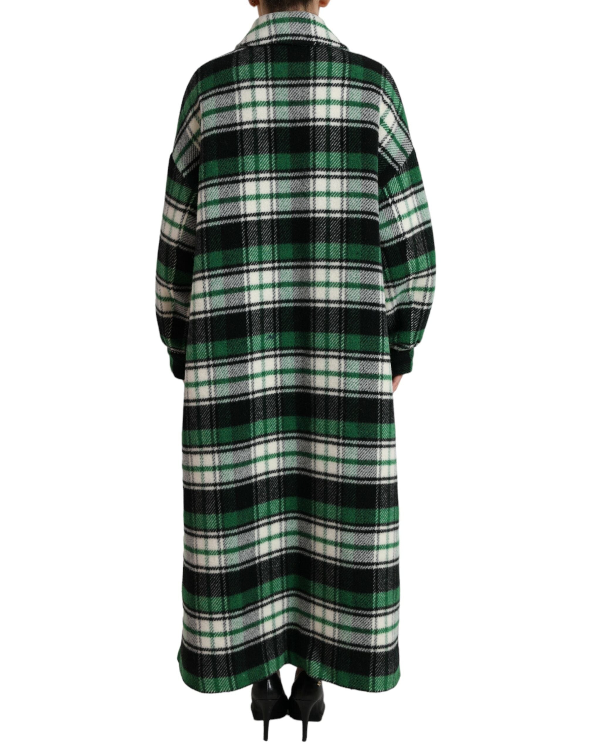 Dolce & Gabbana Grün karierter Langarm-Langarm-Mantel Jacke