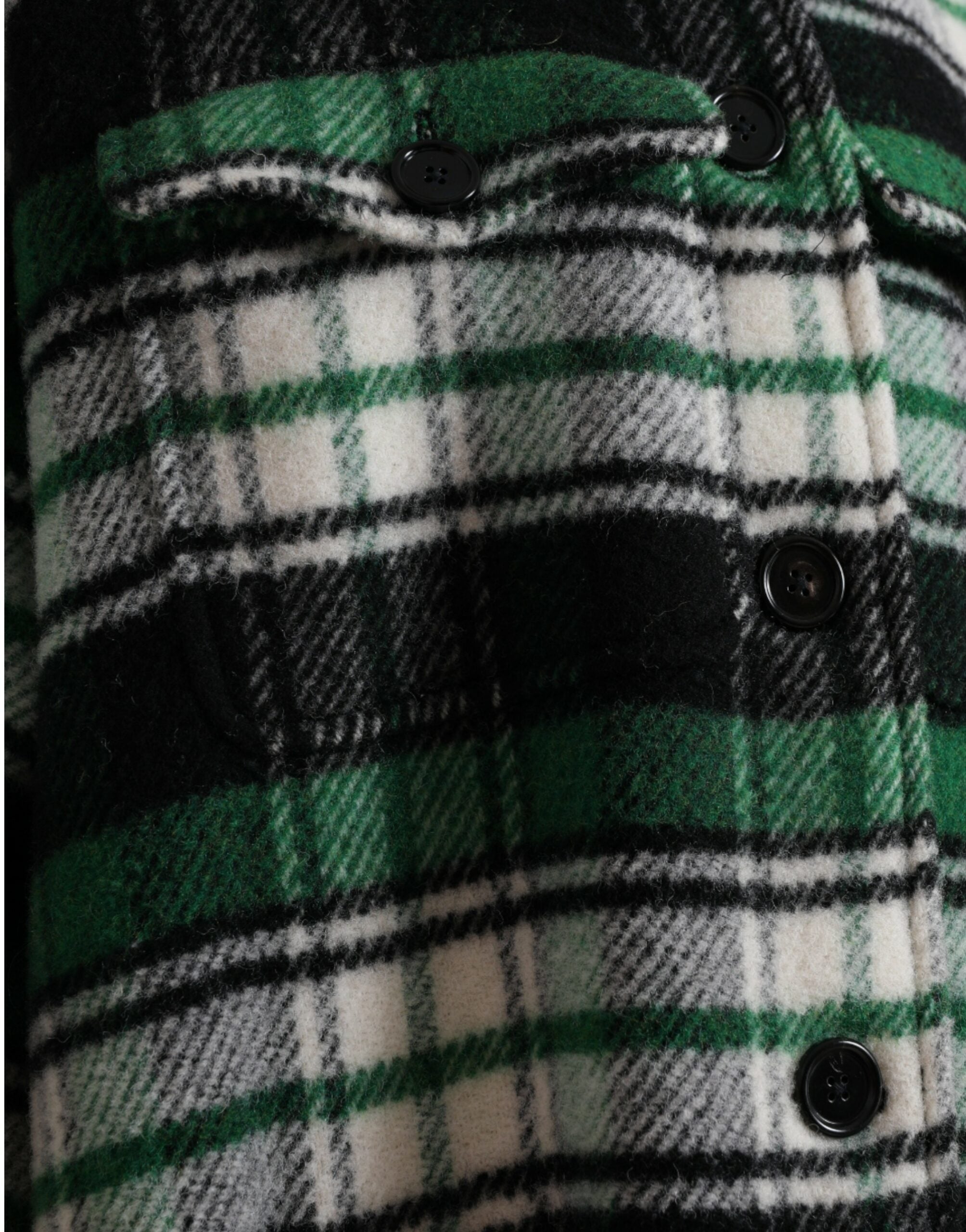 Dolce & Gabbana Grün karierter Langarm-Langarm-Mantel Jacke