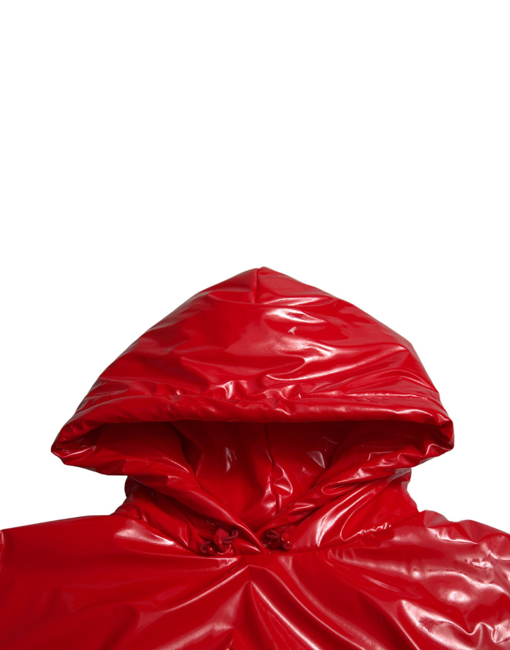Dolce & Gabbana Glossy Red Hooded Short Coat Jacket