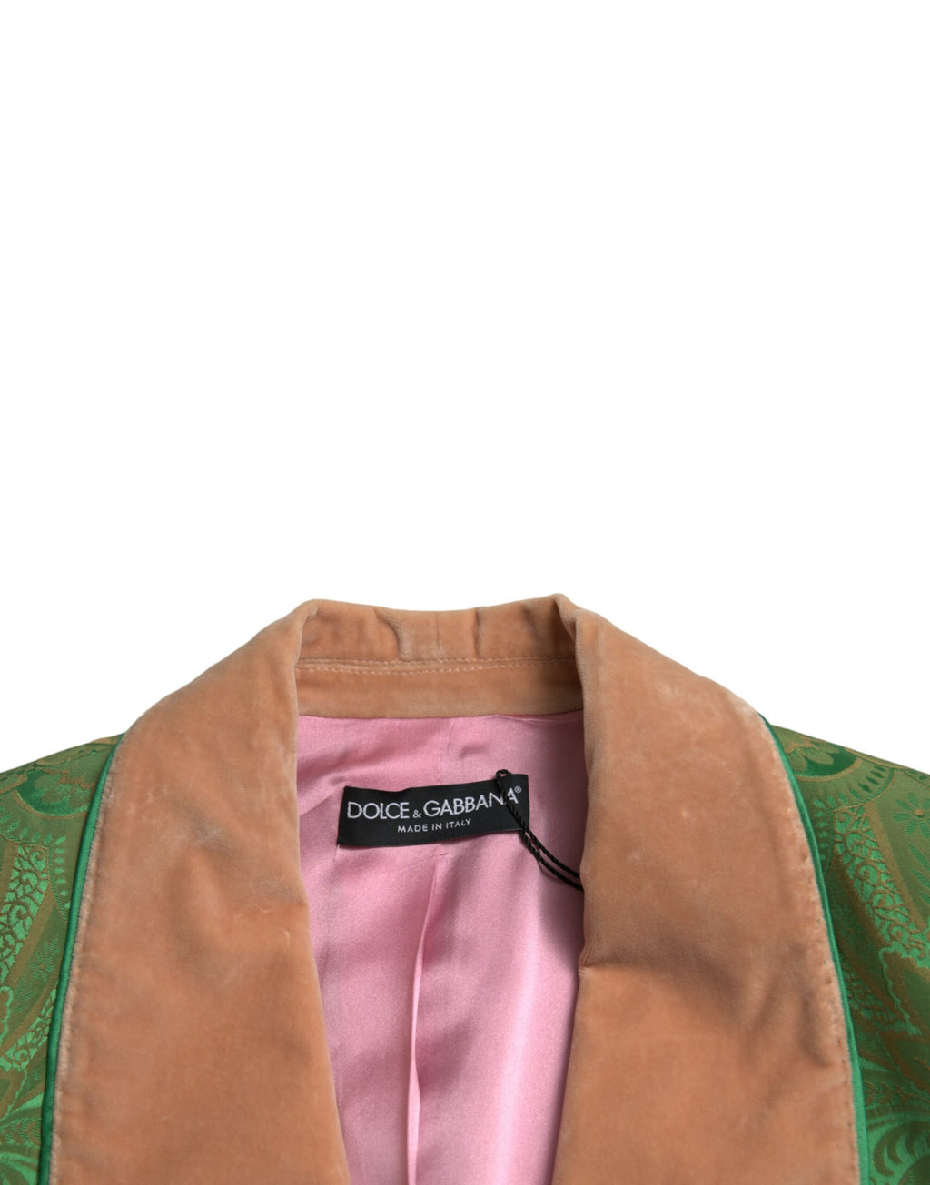 Dolce & Gabbana Green Floral Double-Breasted Coat Jacket