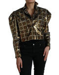 Dolce & Gabbana Cropped Sequin Jacket in Multicolor Polyester