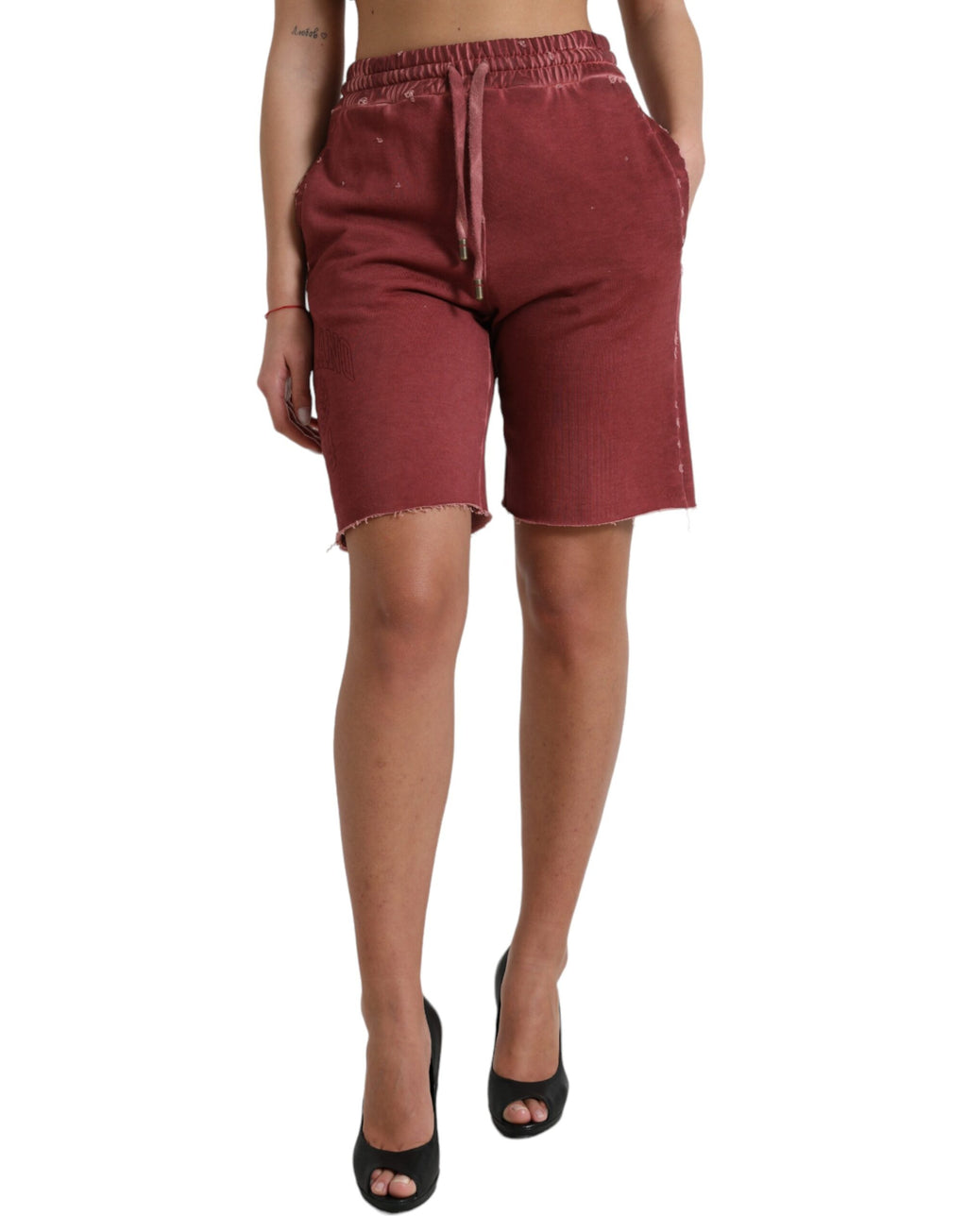 Dolce & Gabbana Chestnut High-Waisted Cotton Sweatshorts