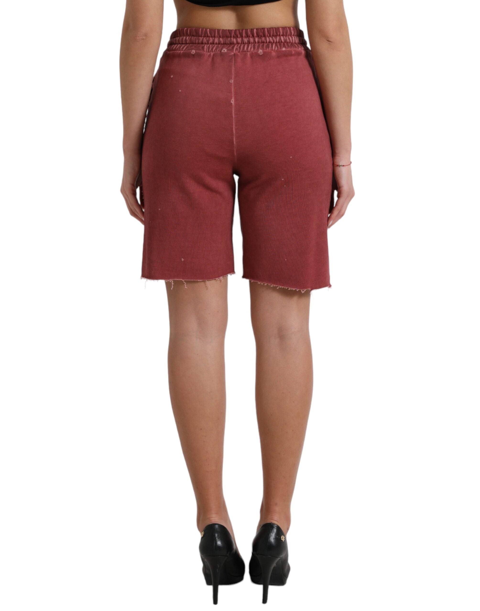 Dolce & Gabbana Chestnut High-Waisted Cotton Sweatshorts