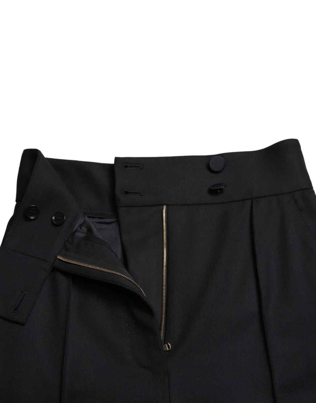Dolce & Gabbana Schwarze taillierte Hose aus Wolle