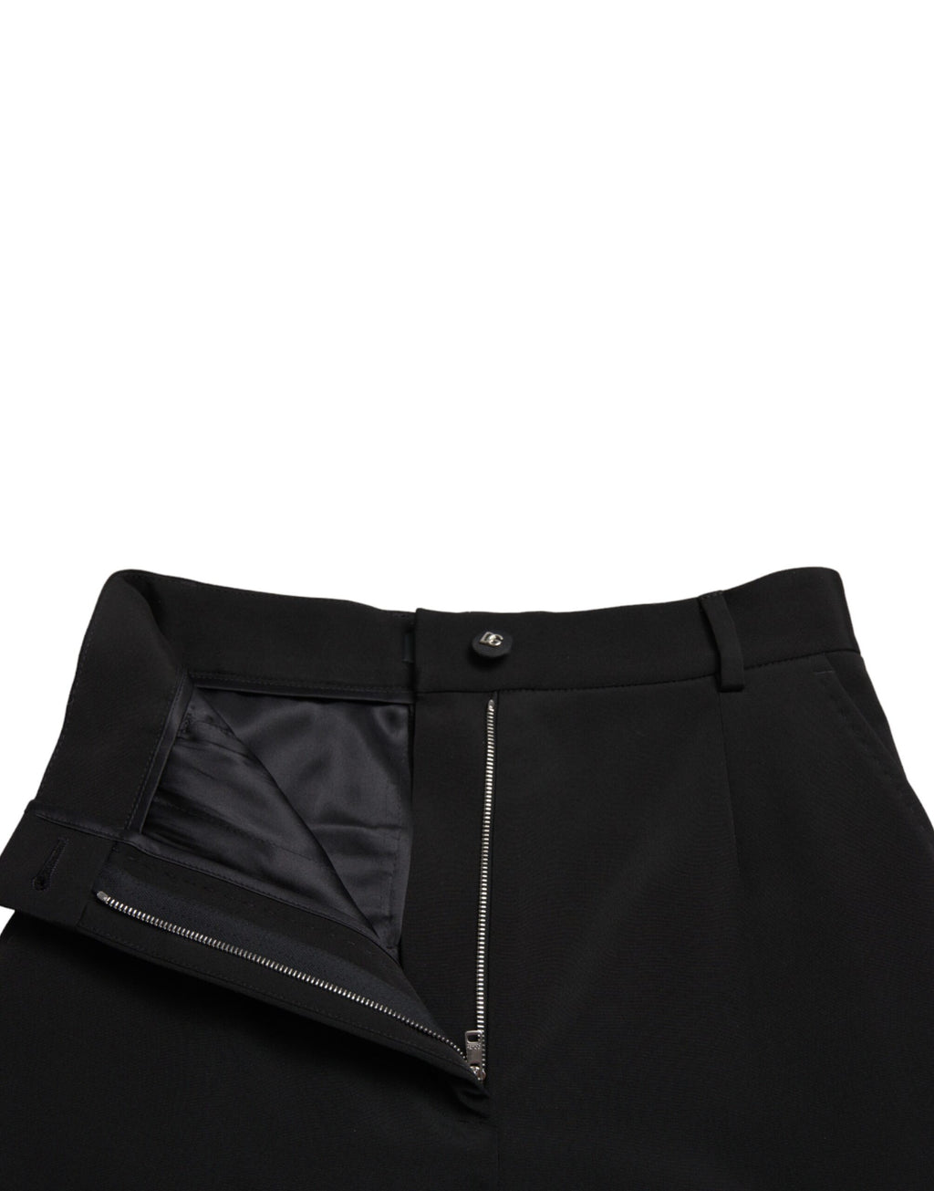 Dolce & Gabbana Black Skinny High-Waisted Wool Blend Trousers