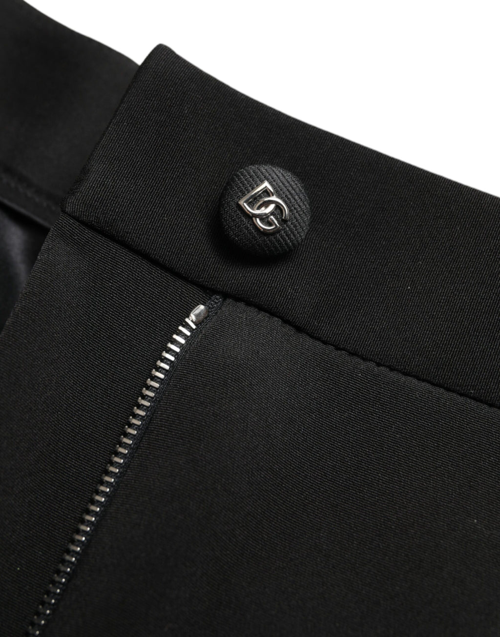 Dolce & Gabbana Black Skinny High-Waisted Wool Blend Trousers