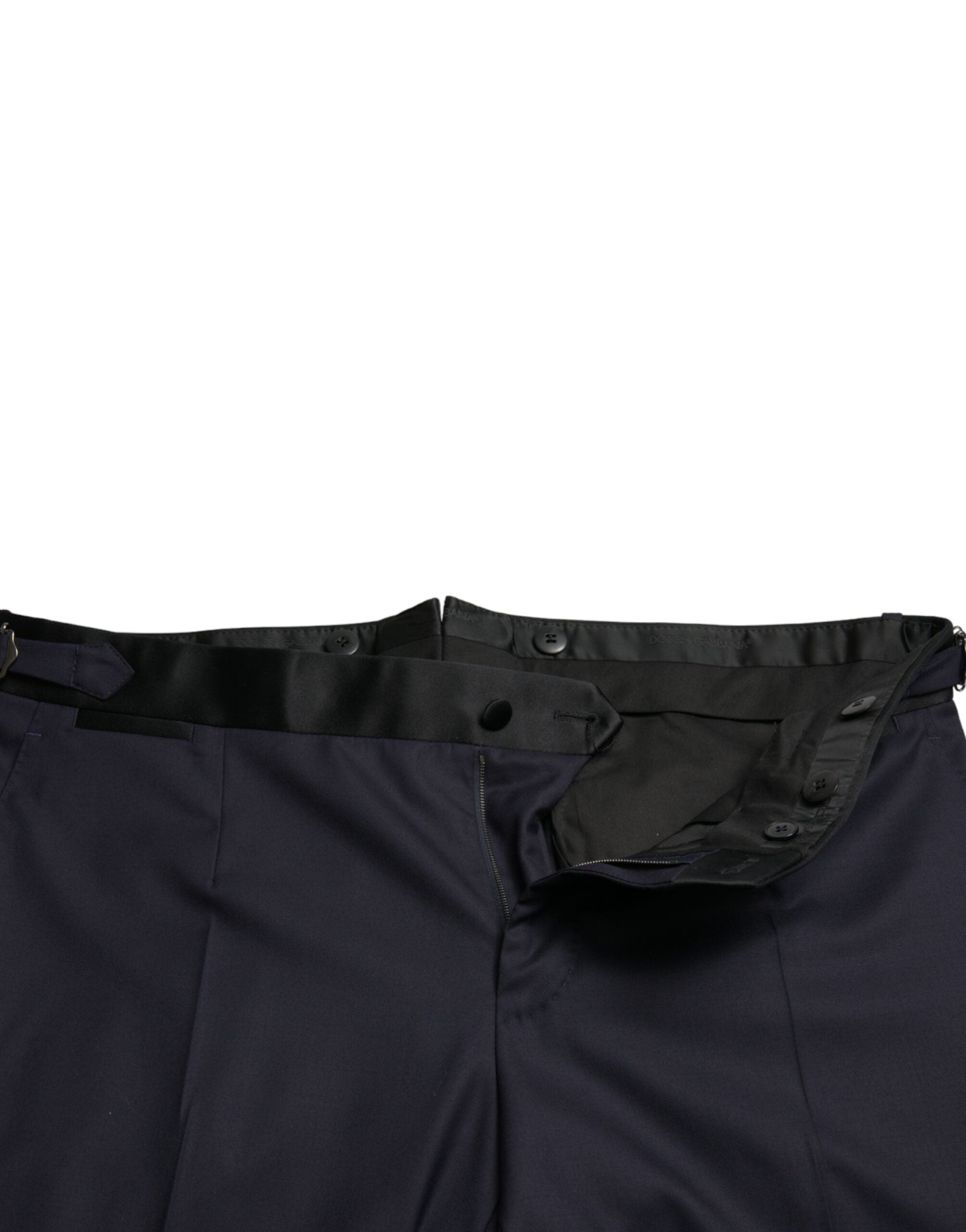 Dolce & Gabbana Blue Wool Cropped Tapered Trousers