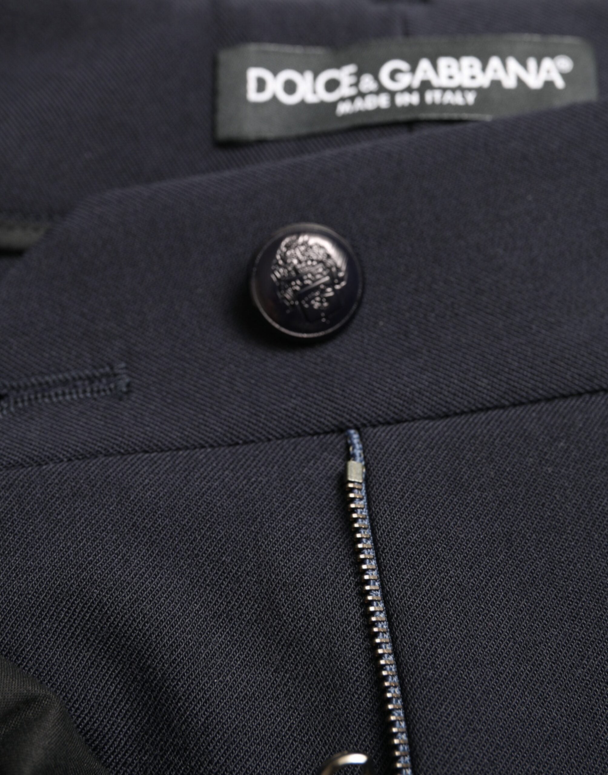 Dolce & Gabbana Blue Mid-Waist Tapered Cropped Pants