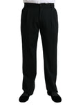 Dolce & Gabbana Schwarze formelle Straight Fit Anzughose aus Wolle
