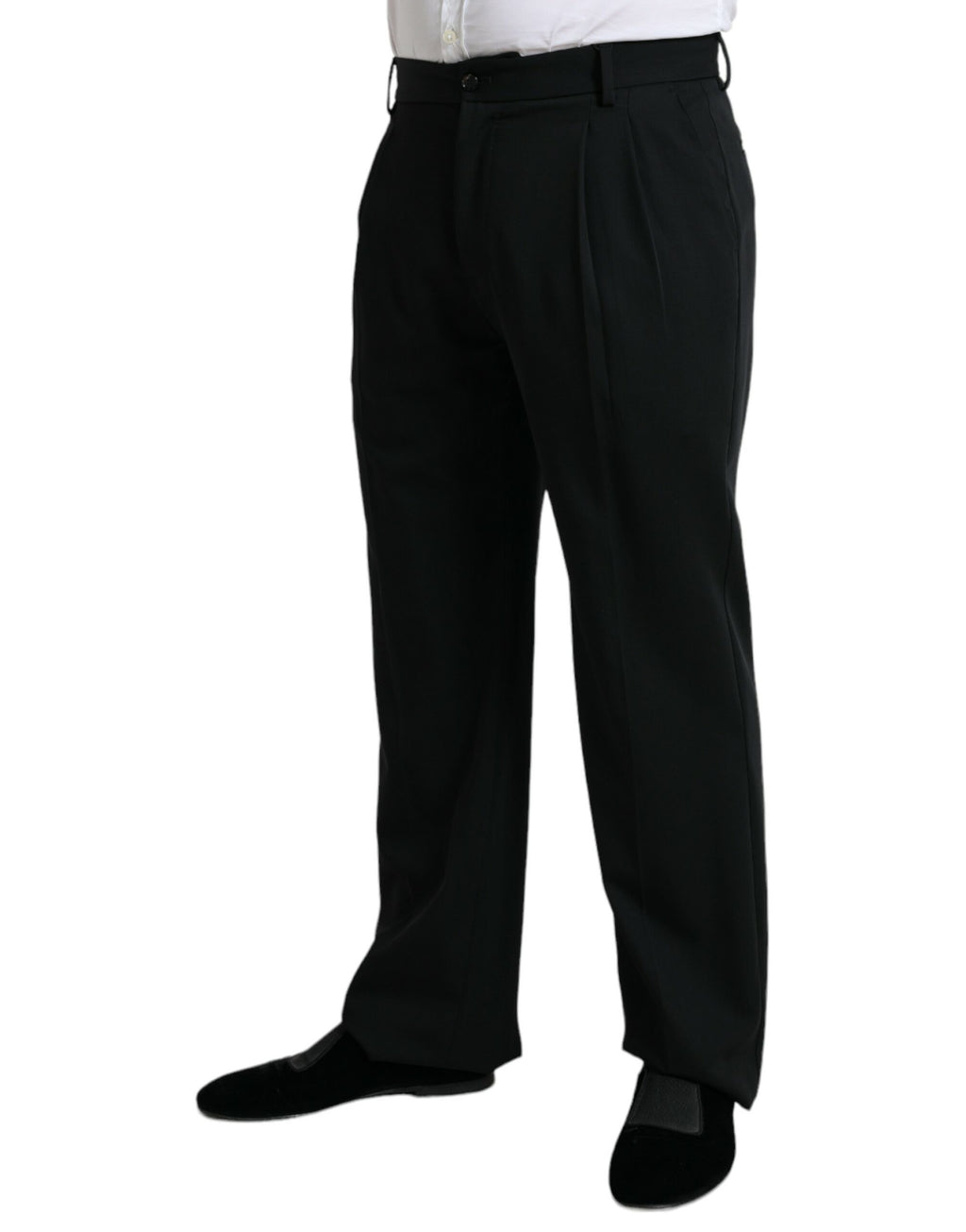 Dolce & Gabbana Schwarze formelle Straight Fit Anzughose aus Wolle