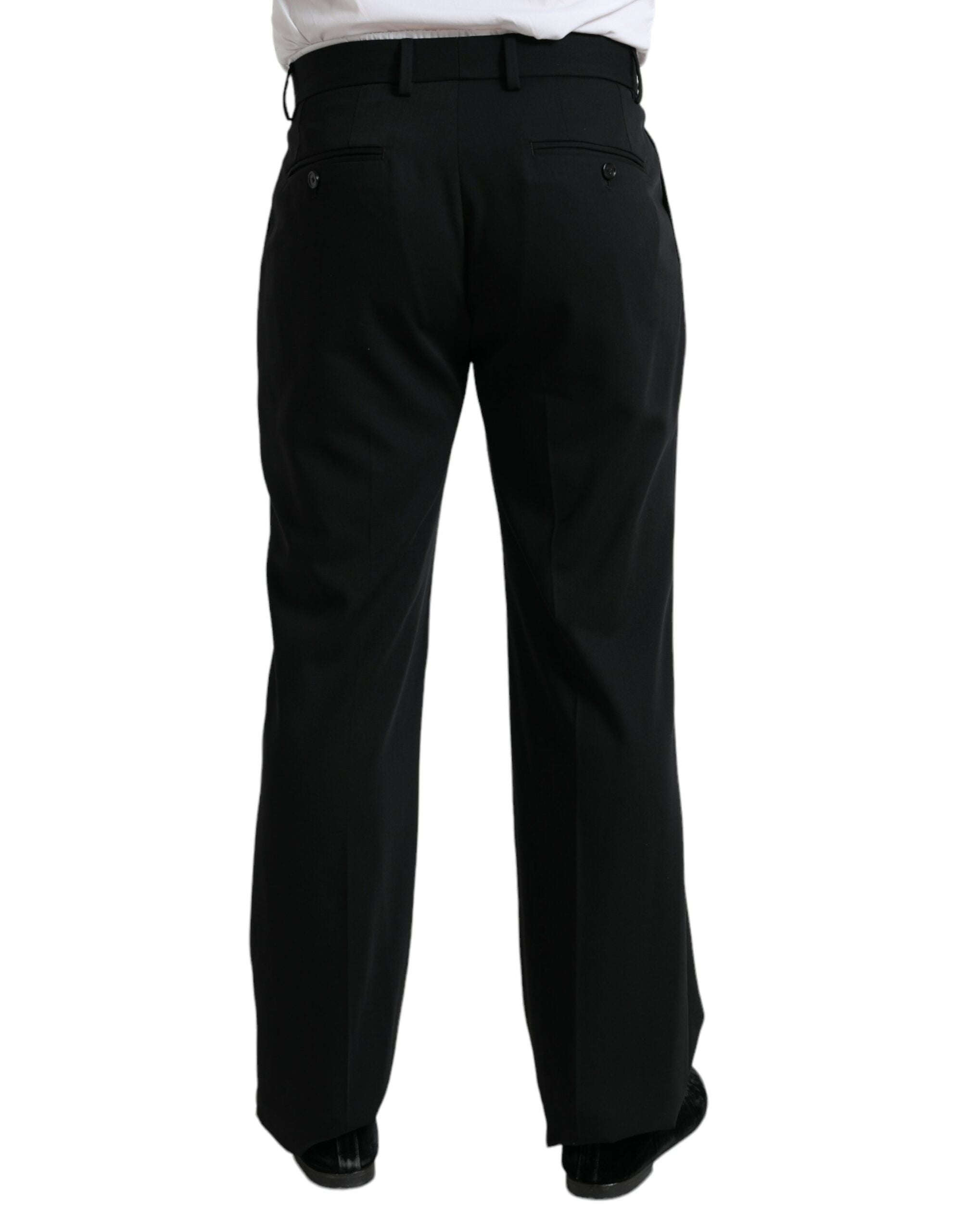 Dolce & Gabbana Schwarze formelle Straight Fit Anzughose aus Wolle